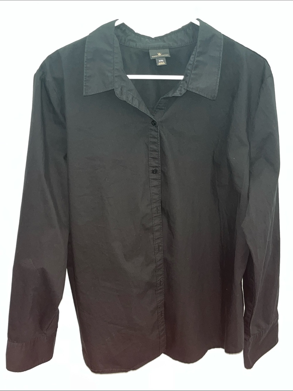 Worthington Black Button-Down Long Sleeve Shirt